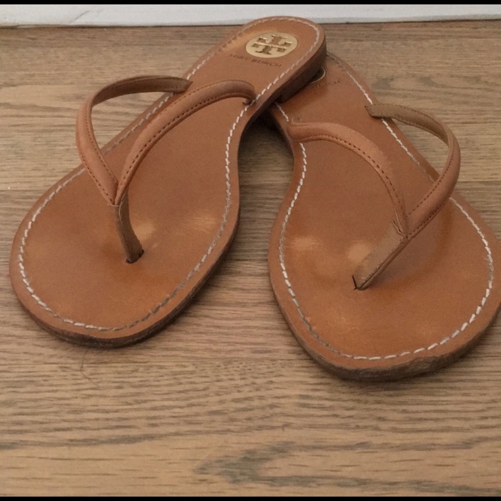 Tory Burch leather flips size 9
